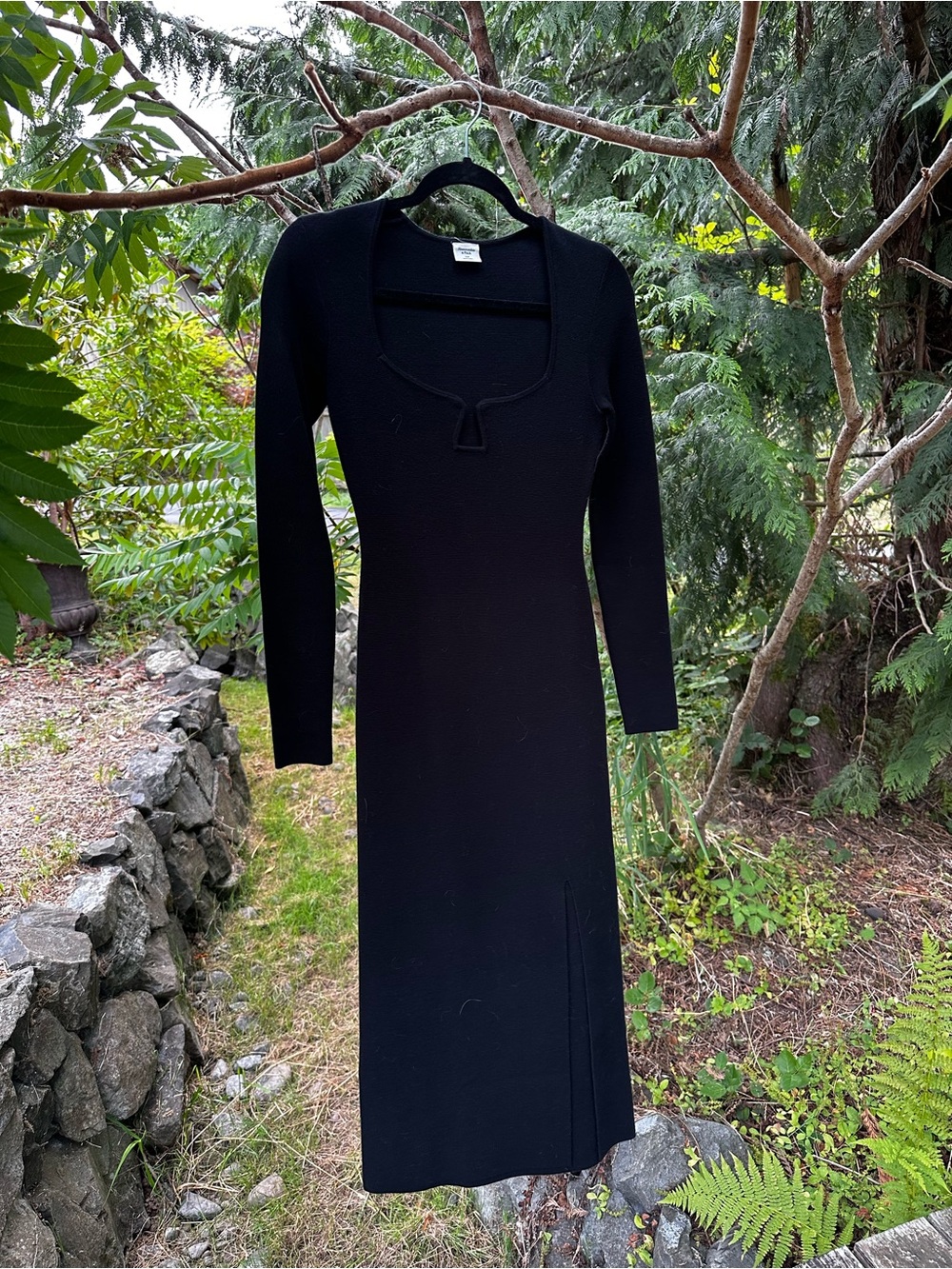 Abercrombie & Fitch Black Rib Knit Maxi Dress
